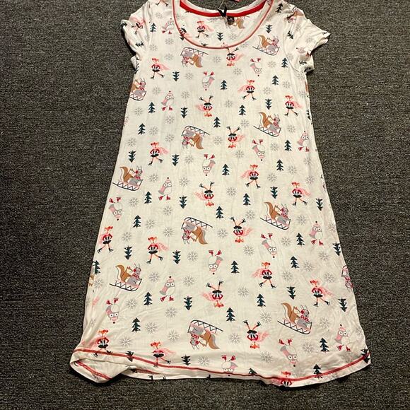 Kensie Brand NWT Women's size Small Critter Holiday Winter Nightgown - Picture 1 of 5